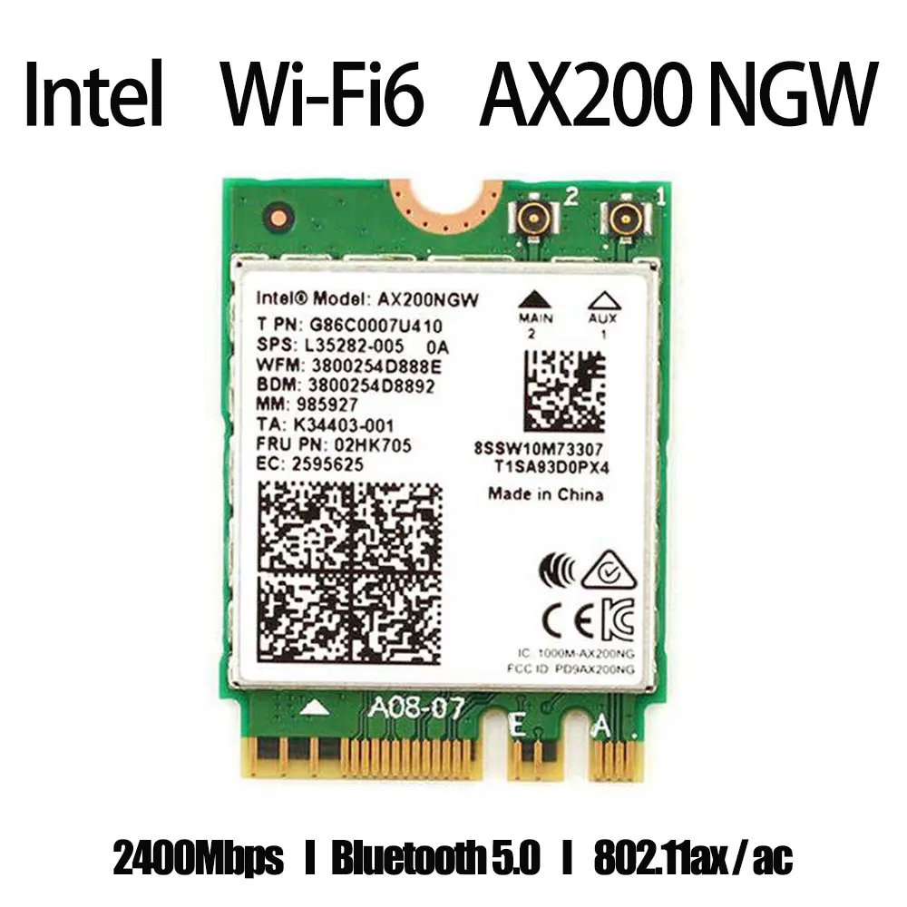 Фото - Беспроводной 2400 Мбит/с Wi-Fi 6 Intel AX200 1/802 AX/ac двухдиапазонный 2,4 ГГц/5 ГГц M.2 Bluetooth 5,1 Wi-Fi сетевая карта адаптер для ноутбука 3000 мбит с двухдиапазонный wi fi 6 м 2 беспроводной wi fi карты для intel ax200 ax200ngw адаптер bluetooth 5 1 802 11ax 2 4 г 5 ггц mu mimo