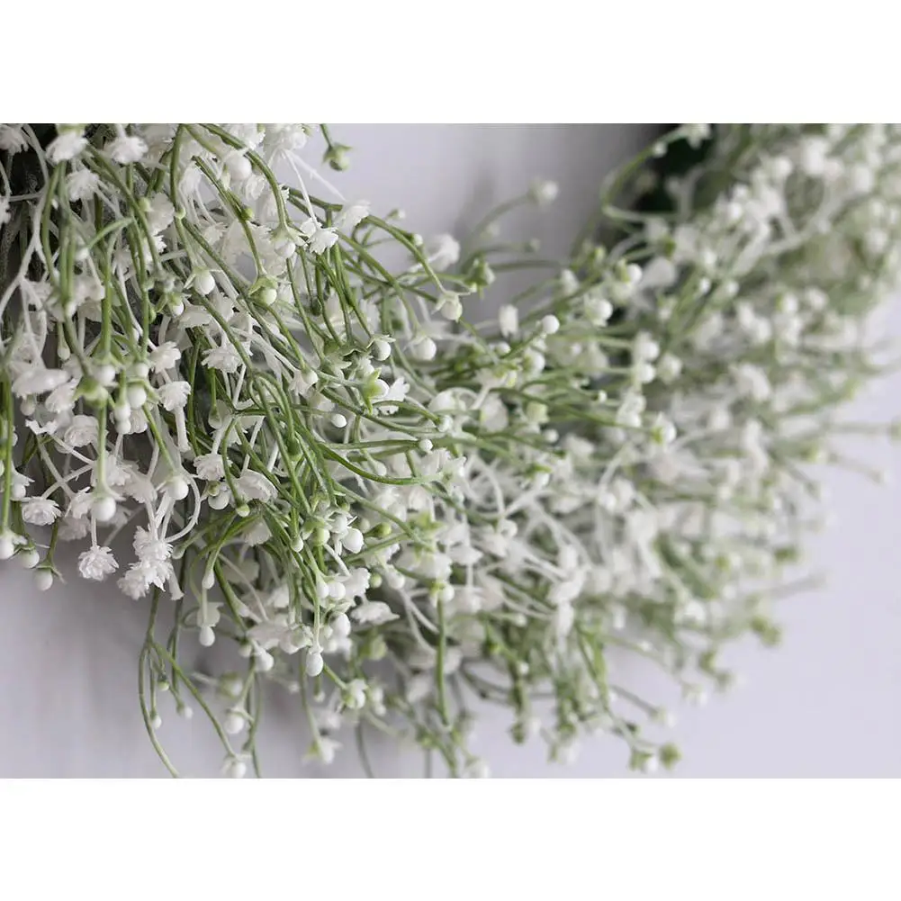 

Artificial Babysbreath Wreath Garland for Wedding Decoration Home Party DIY Wall Hanging Front Door Decoration