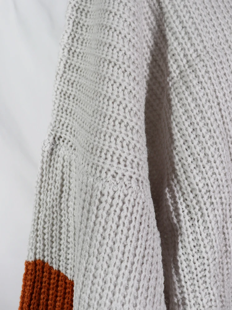 Весенне-зимний свитер, новый стиль, популярная модная вязаная рубашка с V-образным вырезом, свитер с большими длинными рукавами, шерстяные т... от AliExpress RU&CIS NEW