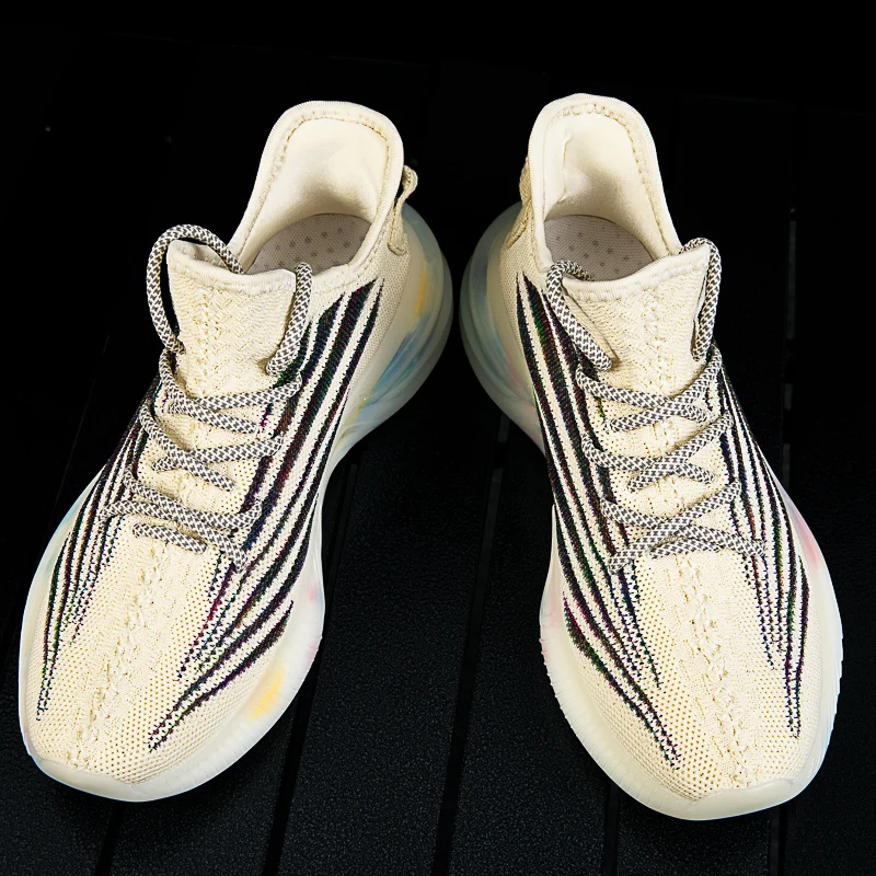 

new men's casual sports shoes fashion trend running shoes lightweight breathable wear popcorn soles luminous men's shoes