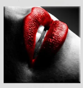 Привлекательная красная губа красивое украшение для дома холст живопись