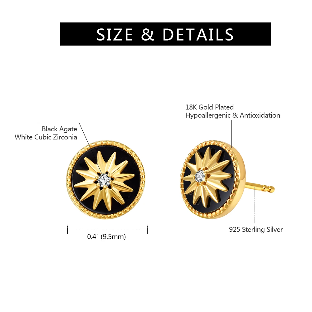 Серьги гвоздики женские круглые из серебра 925 пробы с фианитом 3