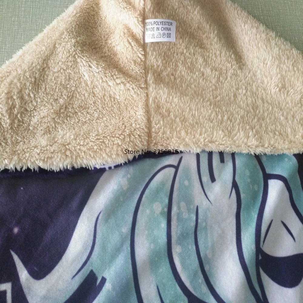 

Note 3D Print Hooded Blanket Adult Kids Wool Winter Warm Sofa School Home Travel Picnic Carrying Wearable Blanket