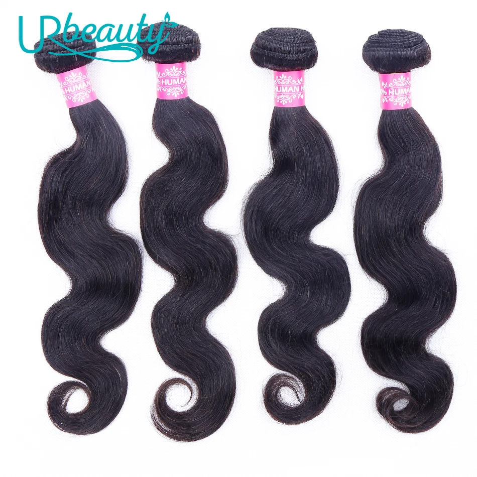 Индийские пучки волнистых волос человеческие волосы пучки UR beauty Non-remy наращивание волос 1 3 4 сплетение волос пучки