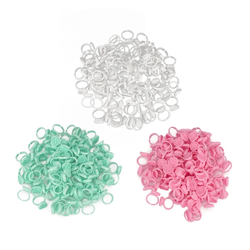 

100 шт., одноразовые пигментные кольца для наращивания ресниц, 3 цвета