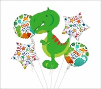 5pcs dinosaur foil balloons round helium balloon children birthday party supplies toys gifts decoration jurassic globos