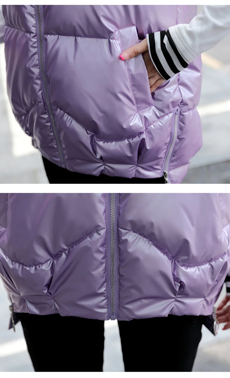 

Women's New Vest 2021 Autumn and Winter Bright Face Down Cotton Vest Jacket Korean Slim Womens Vest Vest Women