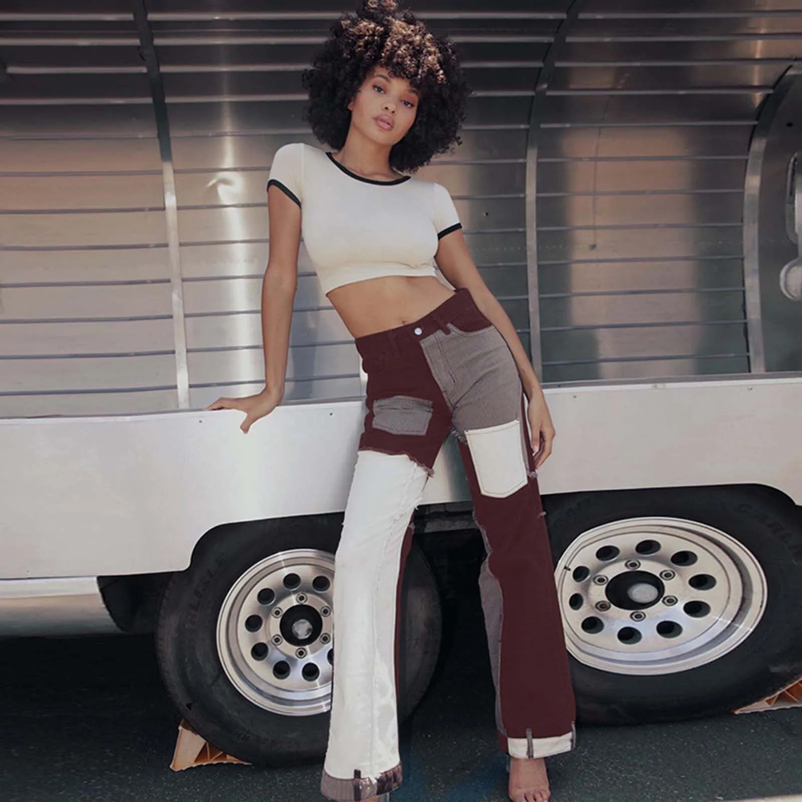 Женские брюки SAGACE новинка 2021 повседневные женские джинсы с прострочкой