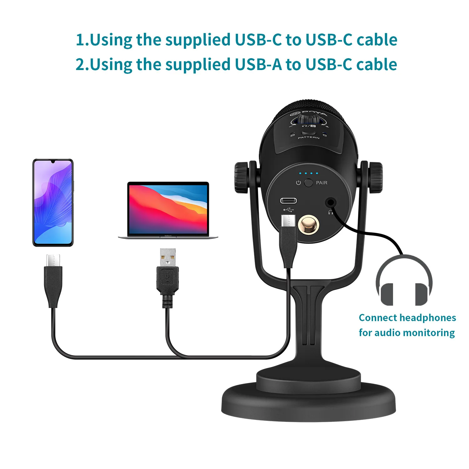 BOYA BY-PM500W 2 4 GHz подкастинговое потоковое беспроводное USB-микрофон для ПК мобильный