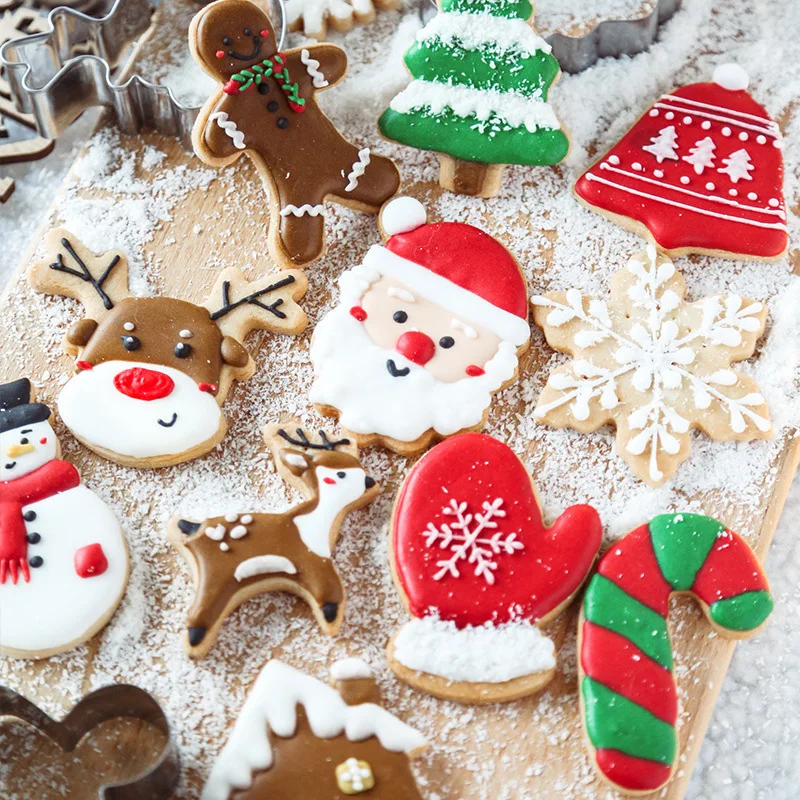 4 шт. Рождественская форма пружинная для печенья помадка пластиковые формы