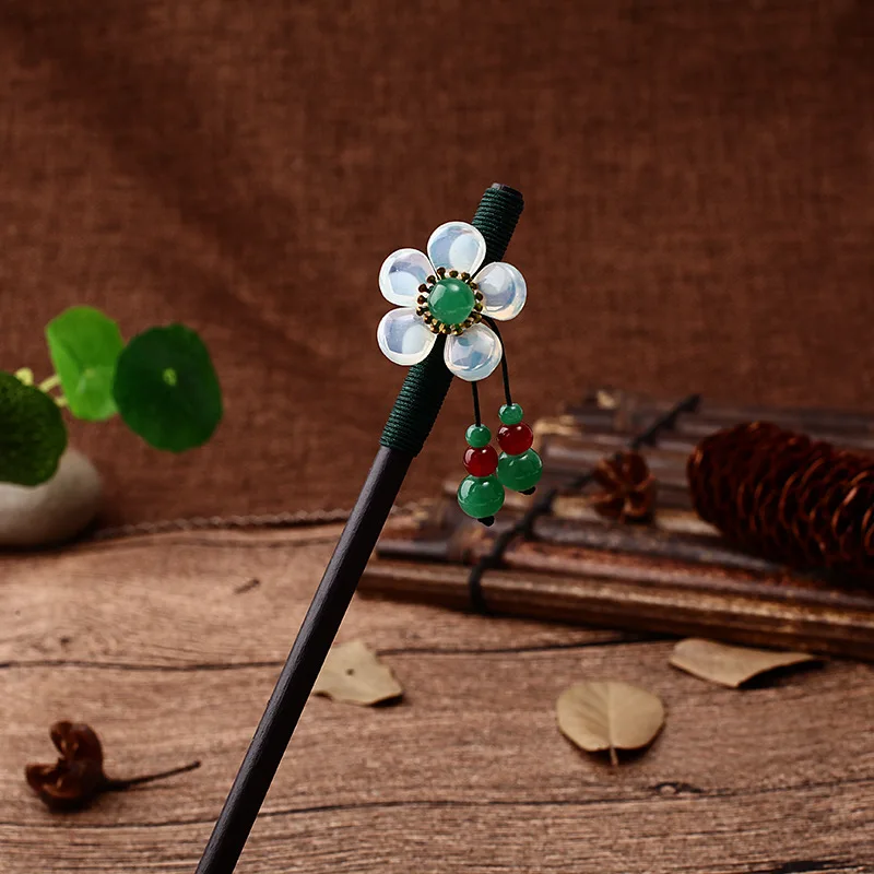 Деревянные палочки для волос японские еды булочек заколки женщин длинные