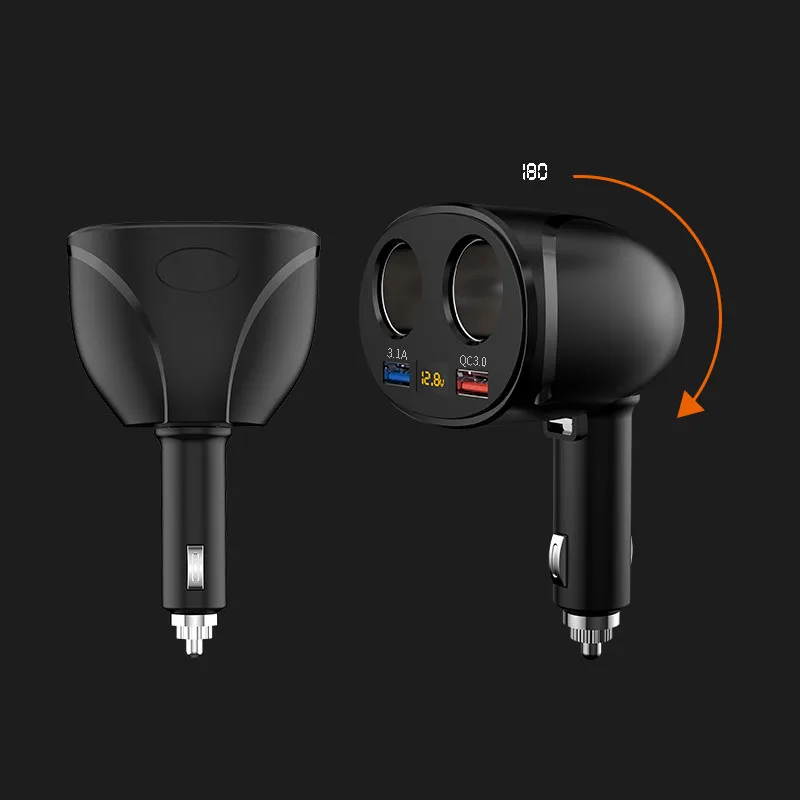 Автомобильное зарядное устройство с 2 USB-портами 80 Вт QC3.0 + 3 1a | Автомобили и