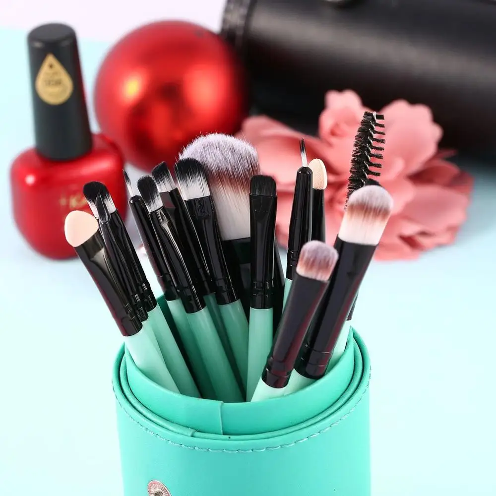 15 шт./компл. профессиональный макияж кисти набор с ресницами губами основа для