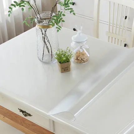 Frosted ПВХ скатерть Прозрачная D' Водонепроницаемая скатерть с кухонным узором масляная скатерть стеклянная мягкая ткань 1,0 мм - Цвет: Frosted
