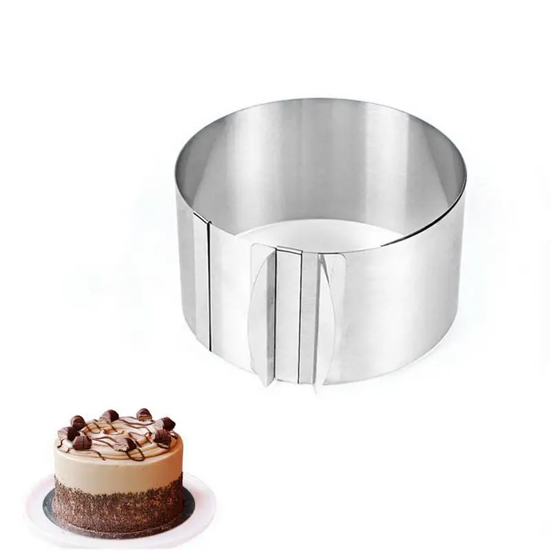 

Stainless Steel Circle Mousse Ring Retractable DIY Cake Baking Tool 16-30cm Adjustable Kitchen Cookie Molds Fondant Cake Mold