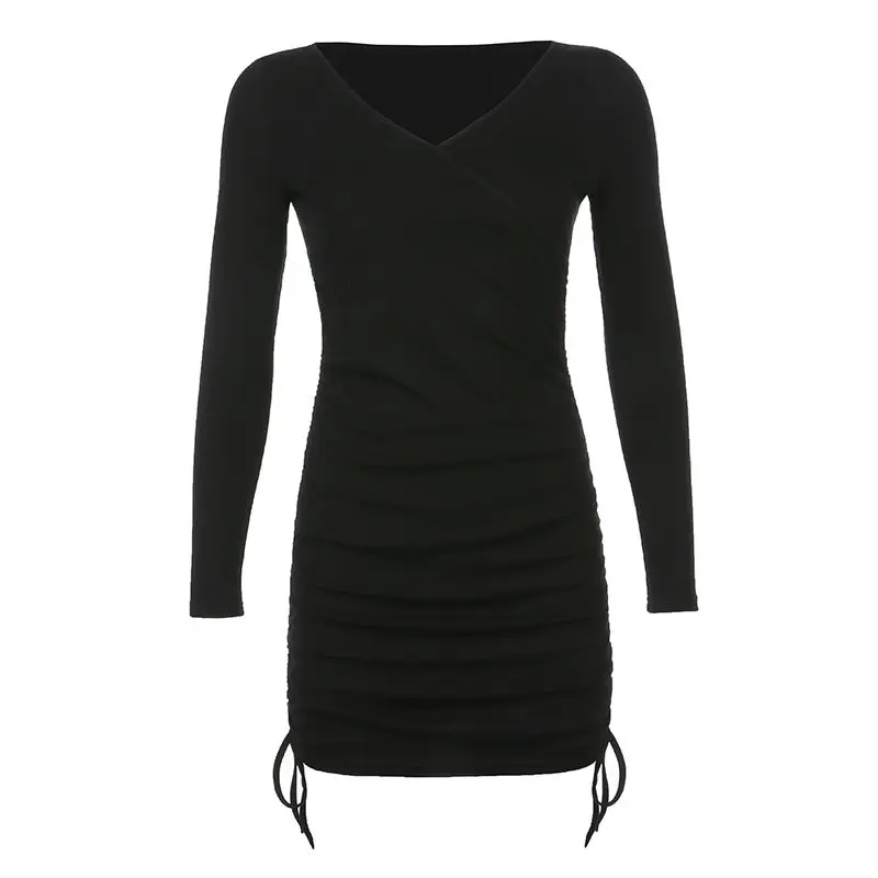 

2021 spring v-neck sexy strap waist hip skirt