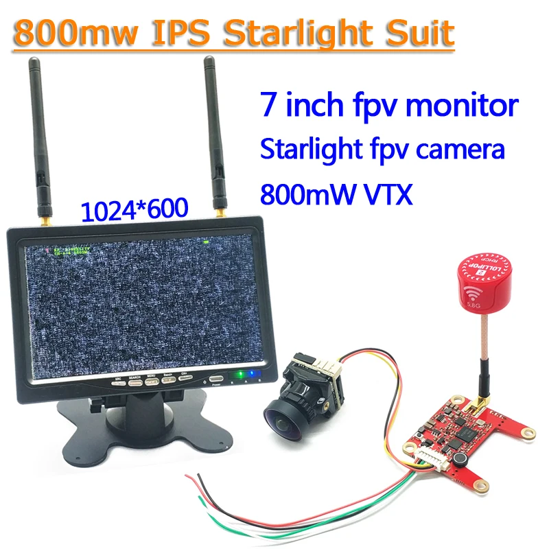 5 8G 40CH 7 дюймовый HD IPS монитор с регулируемым передатчиком 800 МВт + Starlight HDR OSD