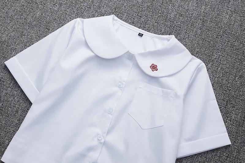 Японская школьная форма для девочек белая рубашка с коротким рукавом школьное
