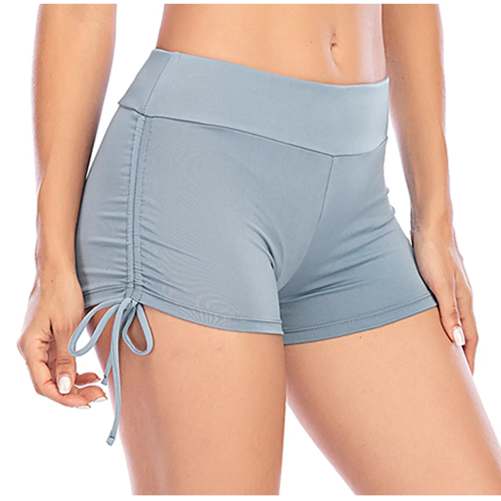 

Women High Waist Workout Short Seamless Fitness Yoga Shorts Bandage Solid Pants Workout Bottom Yoga Shorts Tight Shorts#50