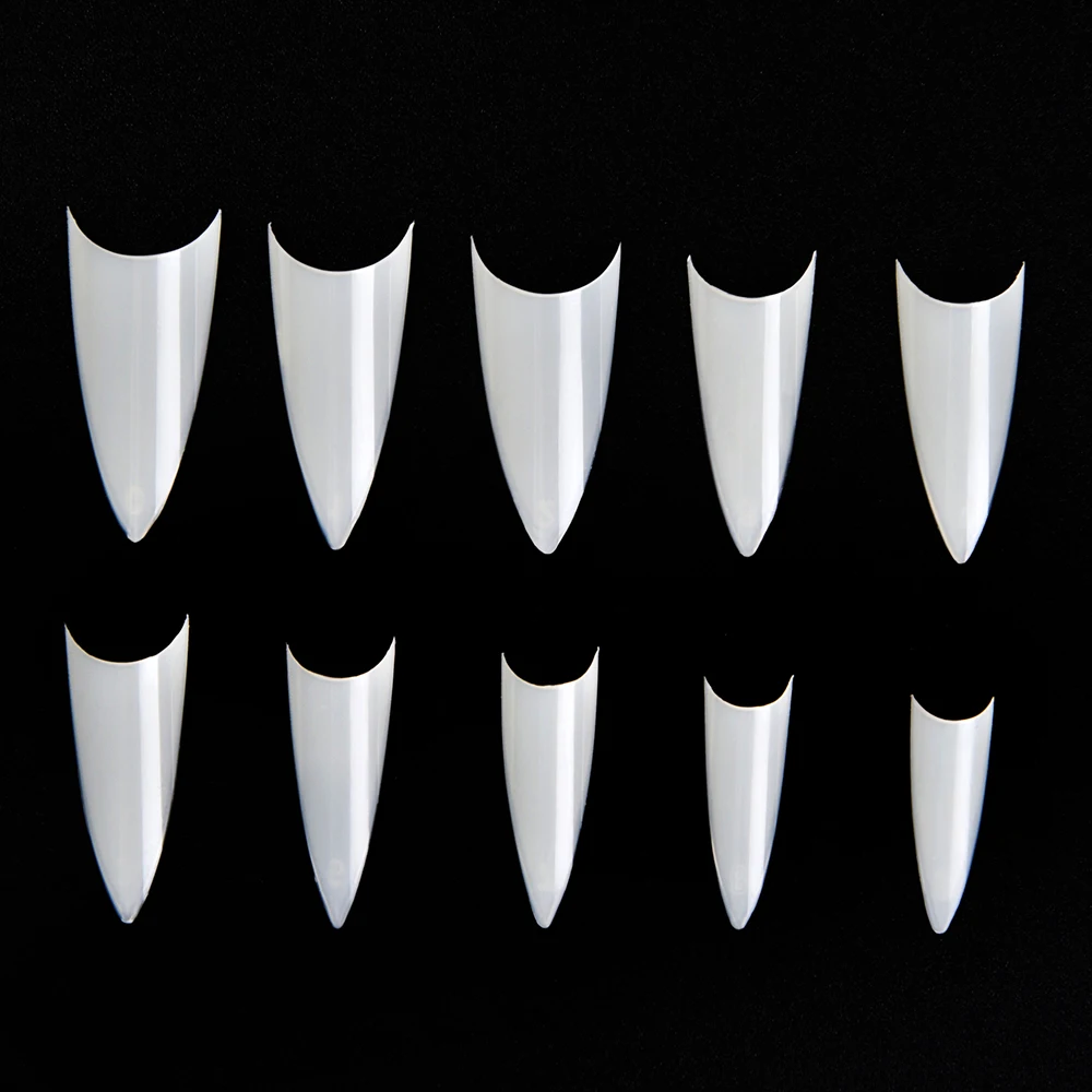 

KADS 500pcs/bag Clear/ White Sharp Ending Stiletto Acrylic False Nail Art Tips Salon for false nails tip