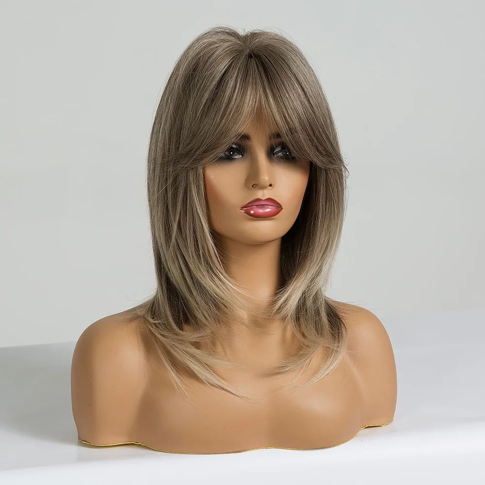 EASIHAIR Ombre пепельно серые синтетические парики для женщин многослойный парик с