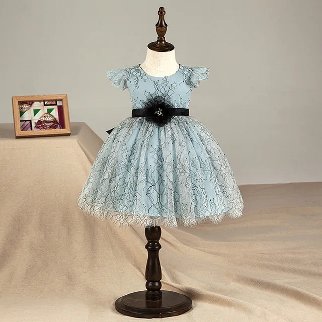Flower Baby Girl Christmas Dress Blue Toddler Tutu Wedding Birthday Princess For Girls Children's Costume Teenager Gown | Детская