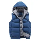 Лидер продаж, мужская куртка без рукавов, пуховой жилет, мужской зимний теплый жилет с капюшоном, мужской повседневный жилет, легкий жилет