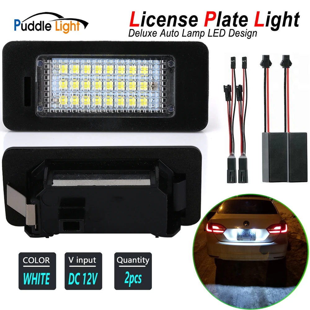 2x 24SMD светодиодные подсветки номерного знака для VW Golf 6/7 вариант Passat Audi A4 A3 Q3 Q4 Q7 TT