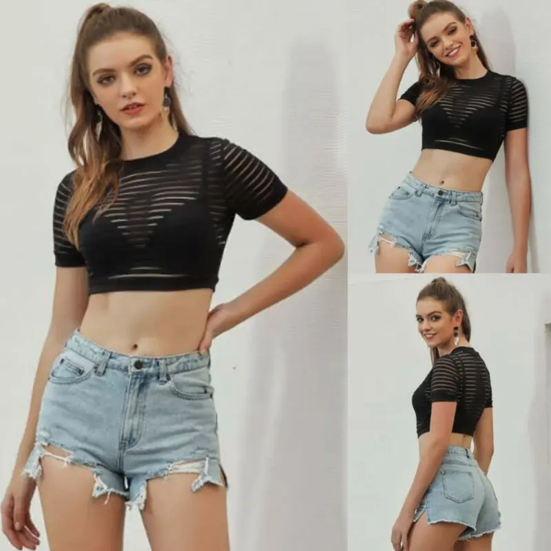 CA женский полосатый перспективный жилет Летний Повседневный короткий рукав