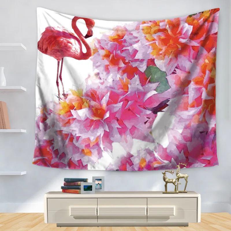 С птицами Цветочная зеленый Растительный гобелен красочный настенный с принтом