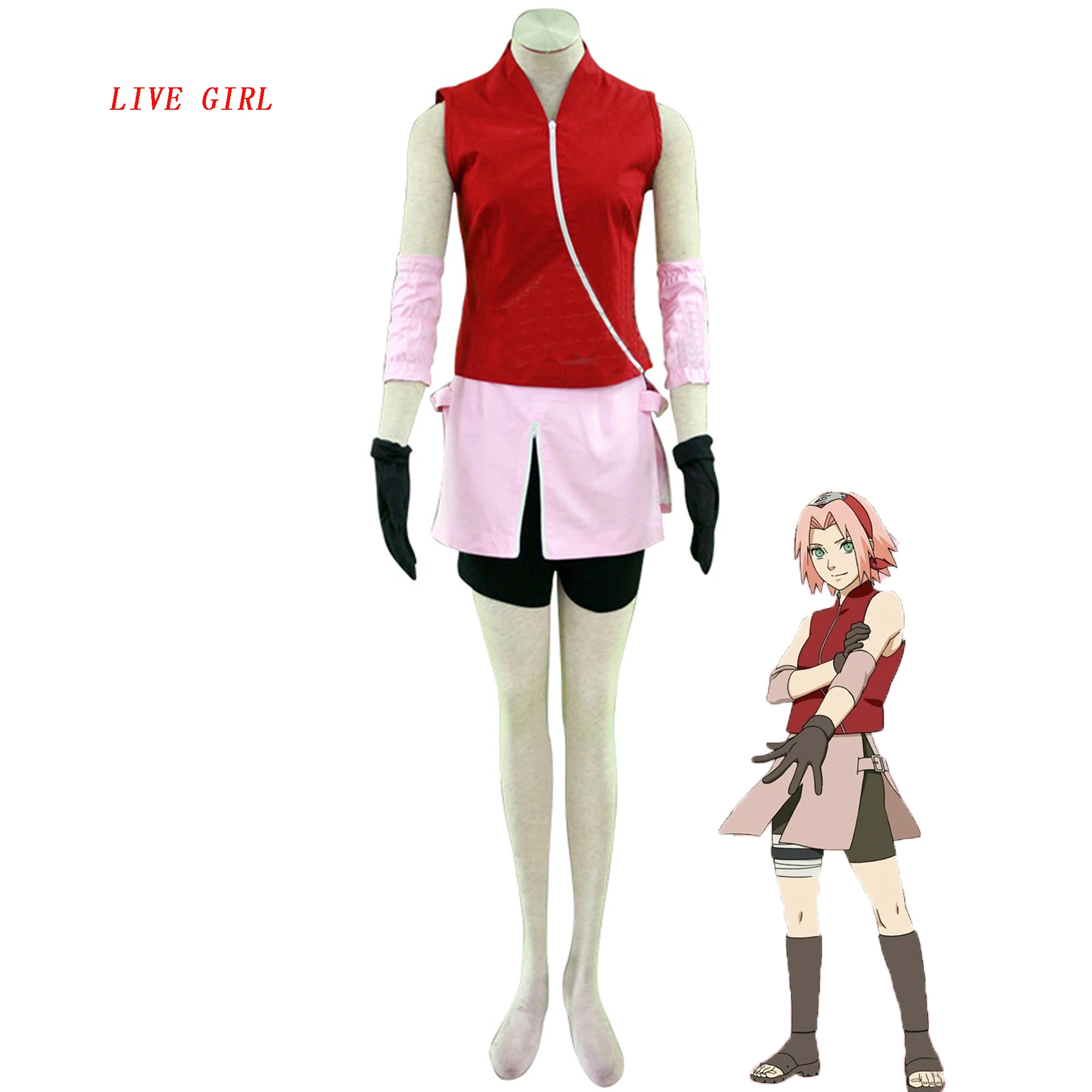 Косплей костюм Haruno Sakura из японского аниме The Last the Anime для Хэллоуина|Костюмы аниме|