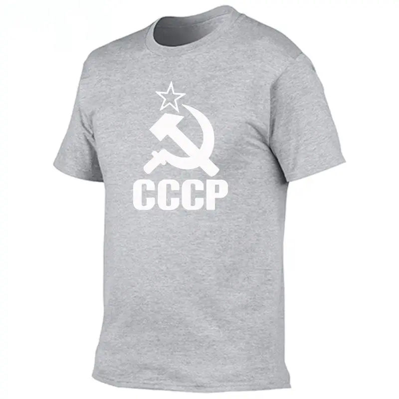 1 Летние русские футболки CCCP для мужчин, футболки с коротким рукавом, футболки с круглым вырезом из хлопка для мужчин - Цвет: 1