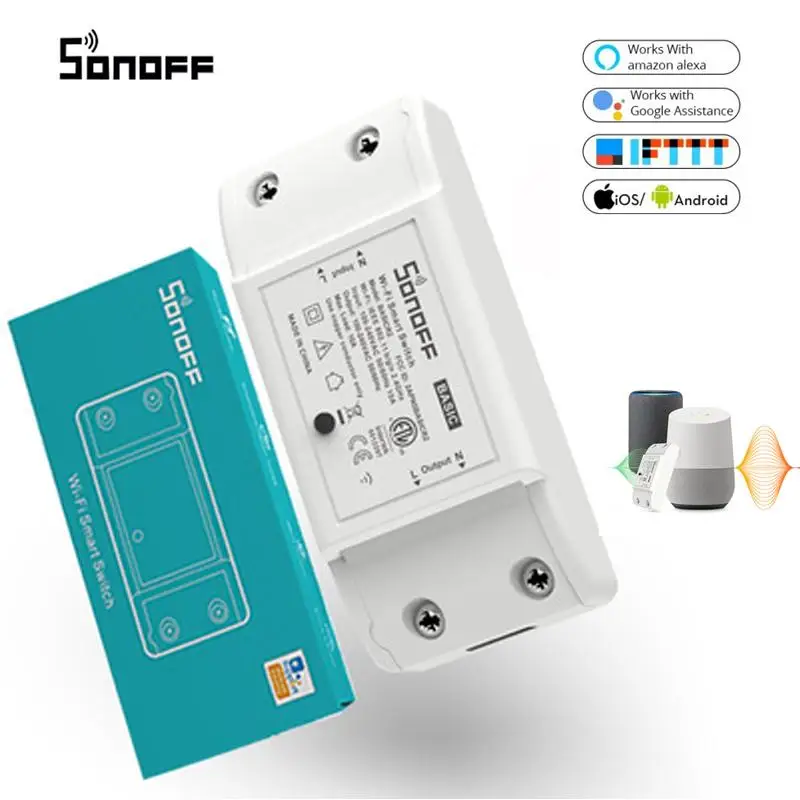 

Умный переключатель Sonoff Basic R2 с Wi-Fi, переключатель для самостоятельной сборки, беспроводной переключатель для умного дома, домашняя Автомат...