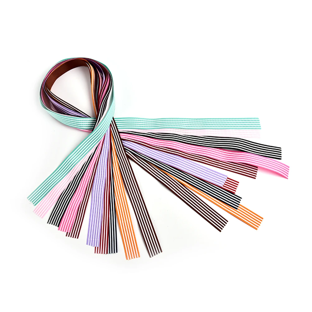 1 ''(25 мм) DIY мульти Цвет и белые полосы Grosgrain ленты печатные подарок Обёрточная