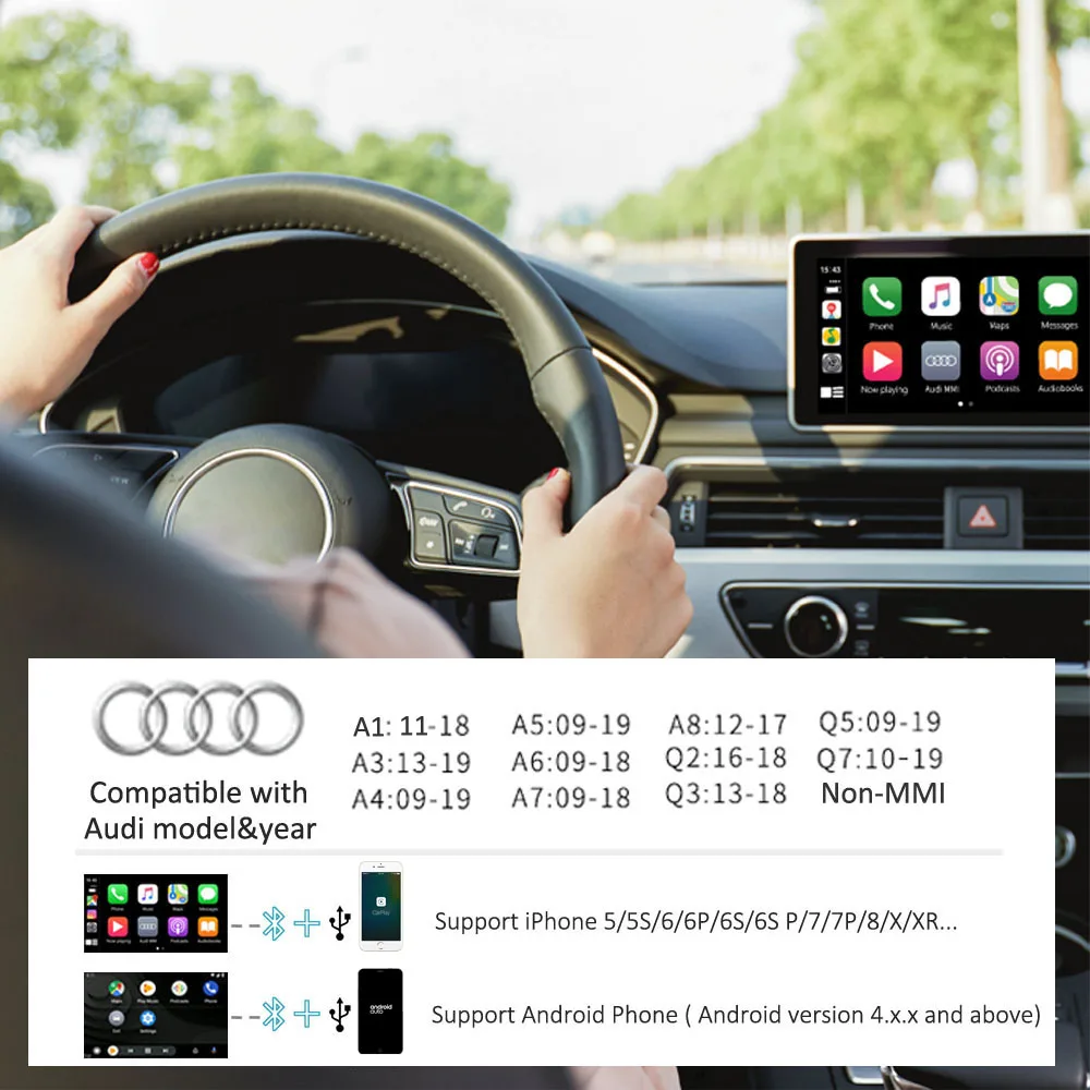 Carlinkit проводной Apple Carplay декодер для Audi Q3 MMI 2013-2018 muItimedia интерфейс CarPlay Android авто