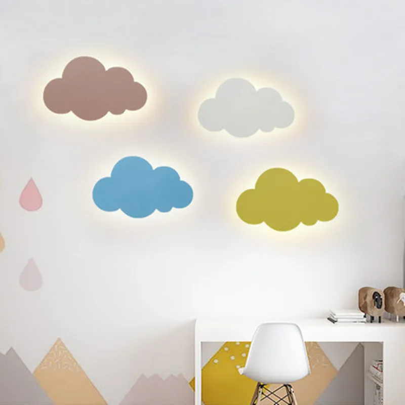 Современный настенный светильник в виде облака 15 Вт белый розовый светодиодный