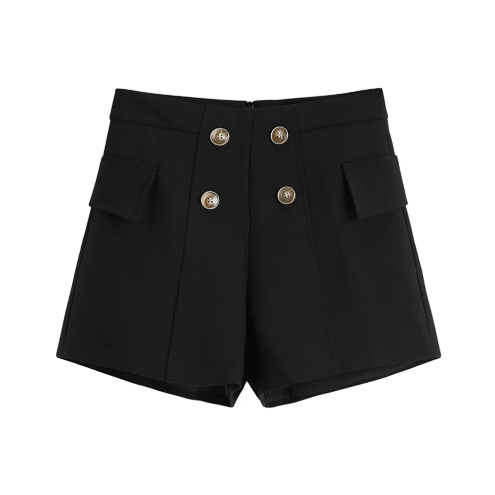 

Fitaylor 2020 Streetwear High Waist Women Shorts Summer Casual Female Wide Leg Double Spring Autumn breasted Shorts