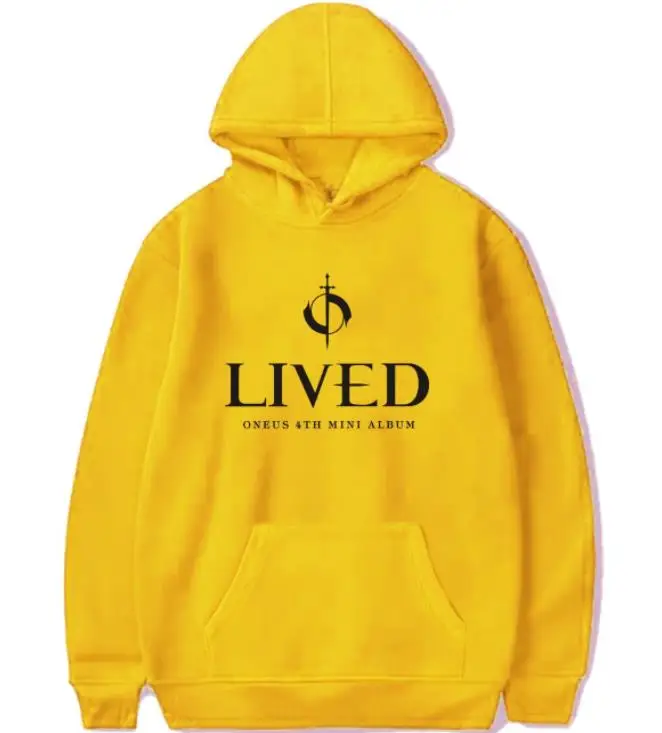 

New Korean K Pop Kpop Oneus Mini Album Lived Same Printing Pullover Hoodies Fans Supportive Unisex Fleece Loose Sweatshirts Tops