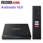 Mecool KM6 Amlogic S905X4 Смарт ТВ коробка Android 10,0 с ТВ 4 Гб Оперативная память 64 Гб Встроенная память Deluxe 2,45G Wi-Fi BT Декодер каналов кабельного телевидения 4K Android 10 2G16G
