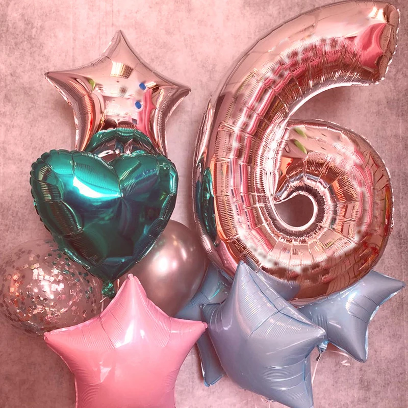 1 шт. 90 см супер большие алюминиевые воздушные шары из фольги в виде цифр 0-9 день