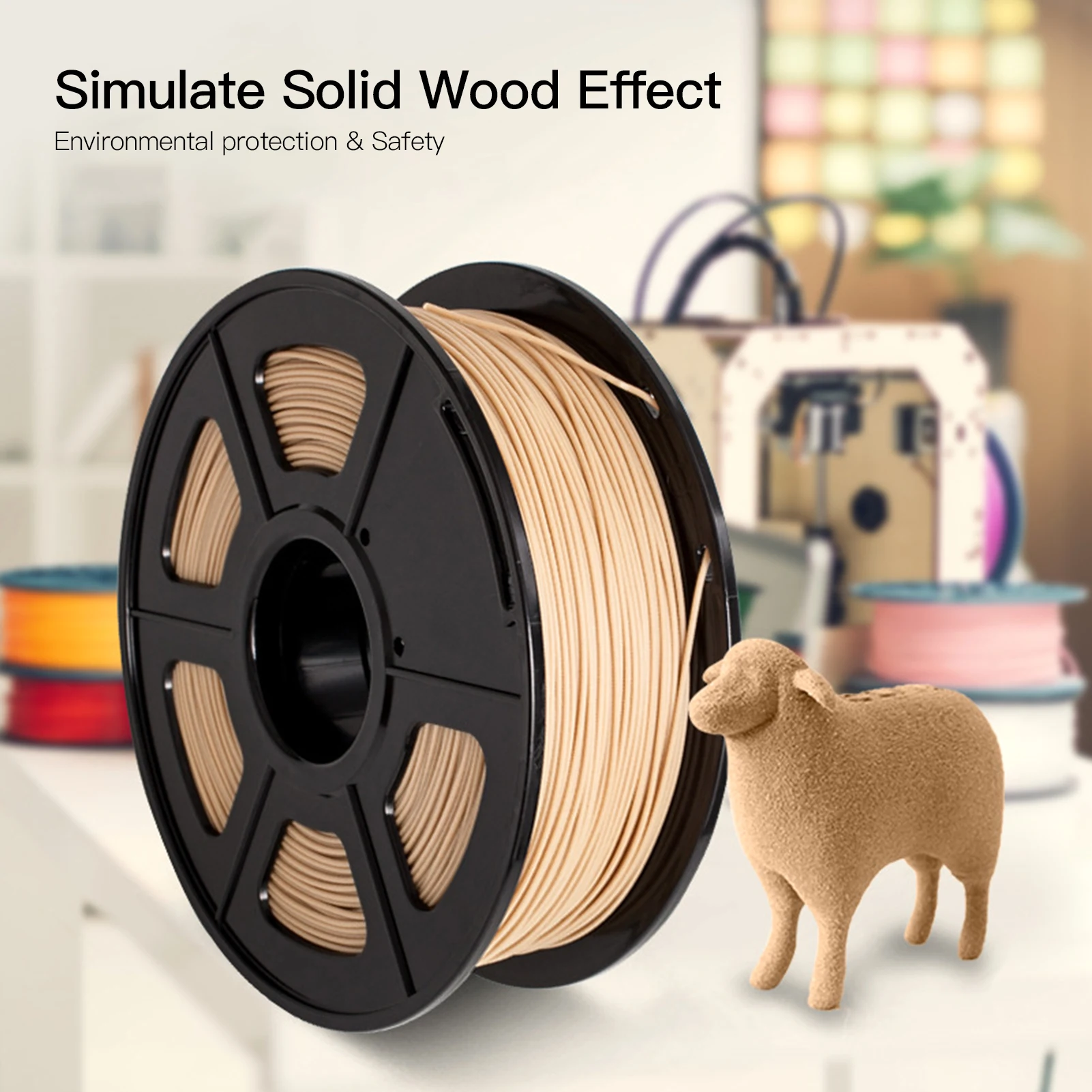 

Anet WOOD 3D Printer Filament PLA Filament 1.75mm Dimensional Accuracy +/- 0.02mm 1kg(2.2lbs) Spool