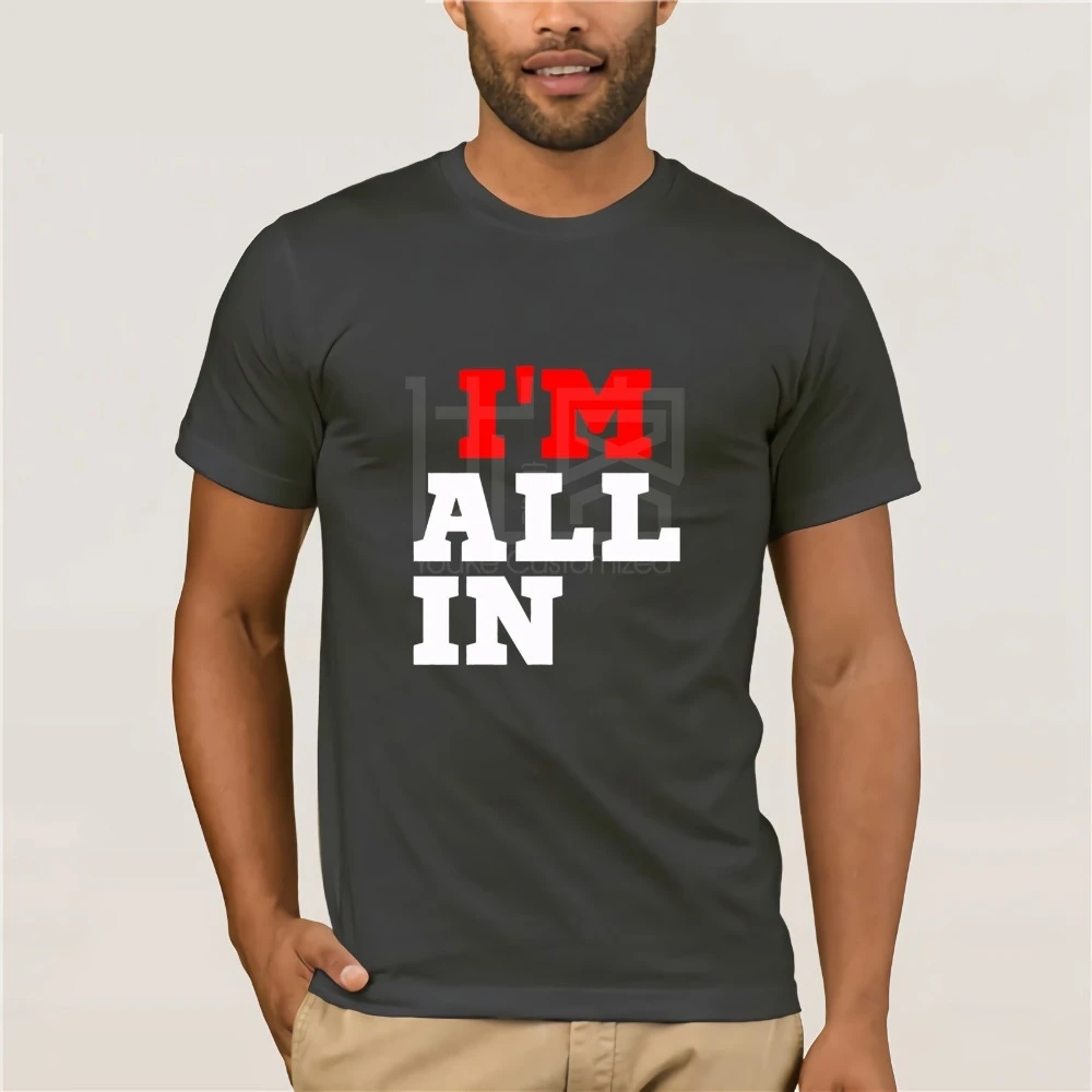 Хорошая футболка для парней, популярная футболка с надписью «I'm All In Funny offening Texas Hold Em Poker Cards» в Лас-Вегасе, обтягивающая футболка