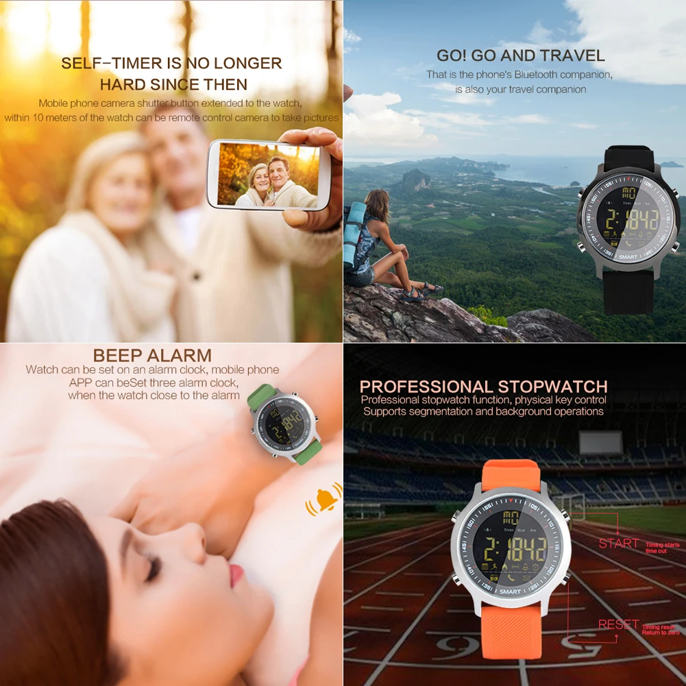 IP67 водонепроницаемые Смарт-часы EX18 с поддержкой звонков и SMS-уведомлений шагомер