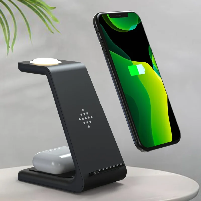 

10W Qi Fast Wireless Charger Night Light Lamp For iPhone 11 X XS XR Samsung Galaxy Buds Wireless Charger Stand for AirPods Pro 2