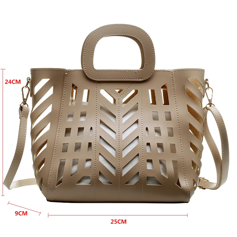 

Basket Handbag Women Fashion 2 Pieces Set Shoulder Bags Leather Top Handle Tote Ladies Crossbody Bag High-Capacity Clutch Bag