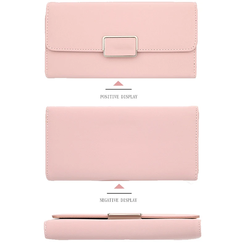 2019 Модный женский тройной Длинный кошелек из искусственной кожи держатель для