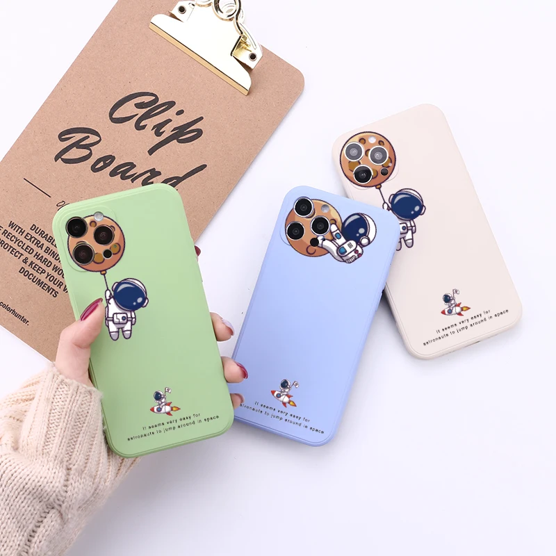 Креативный ударопрочный чехол для телефона с космосом астронавтом iPhone 11 12 Pro Max X XR