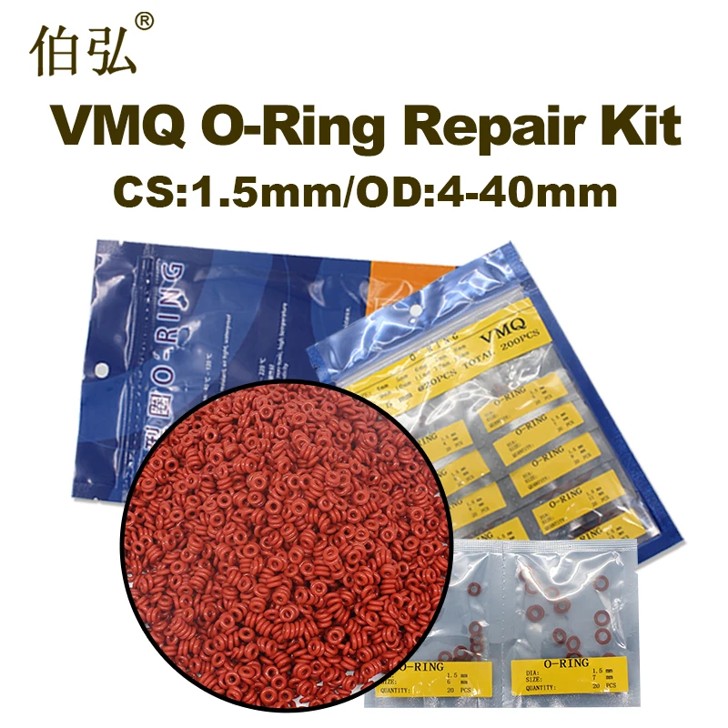 Красные силиконовые резиновое уплотнительное кольцо из силикона/VMQ толщина CS1.5mm