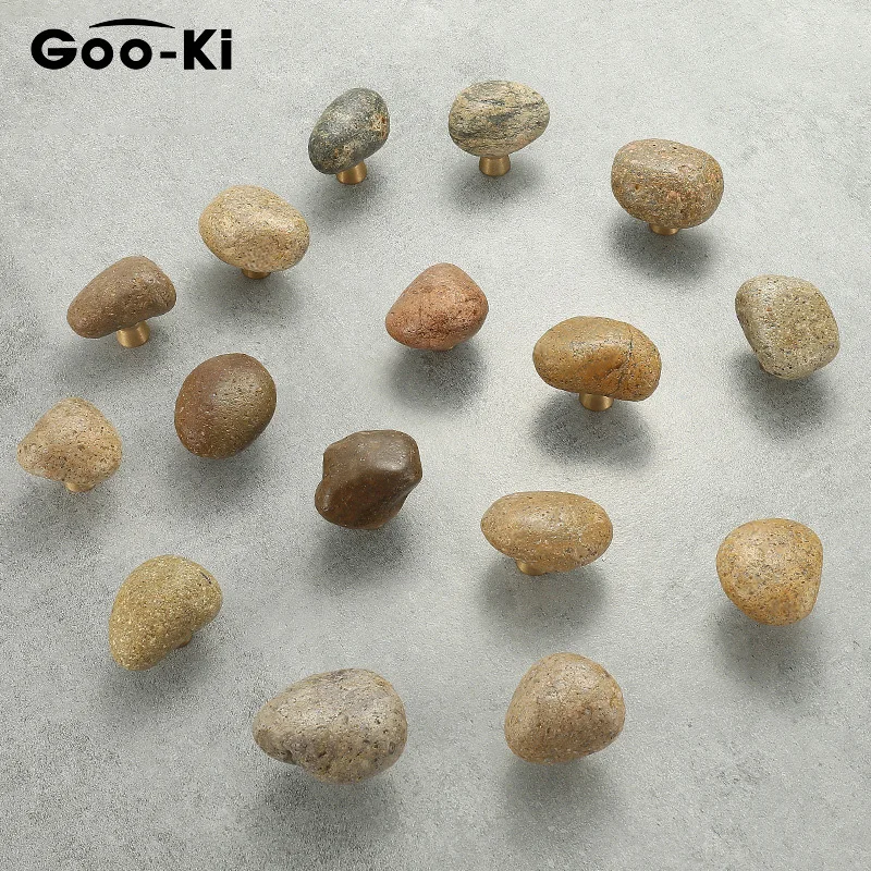 Goo Ki винтажная неправильной формы натуральный камень кухонная ручка для дверцы