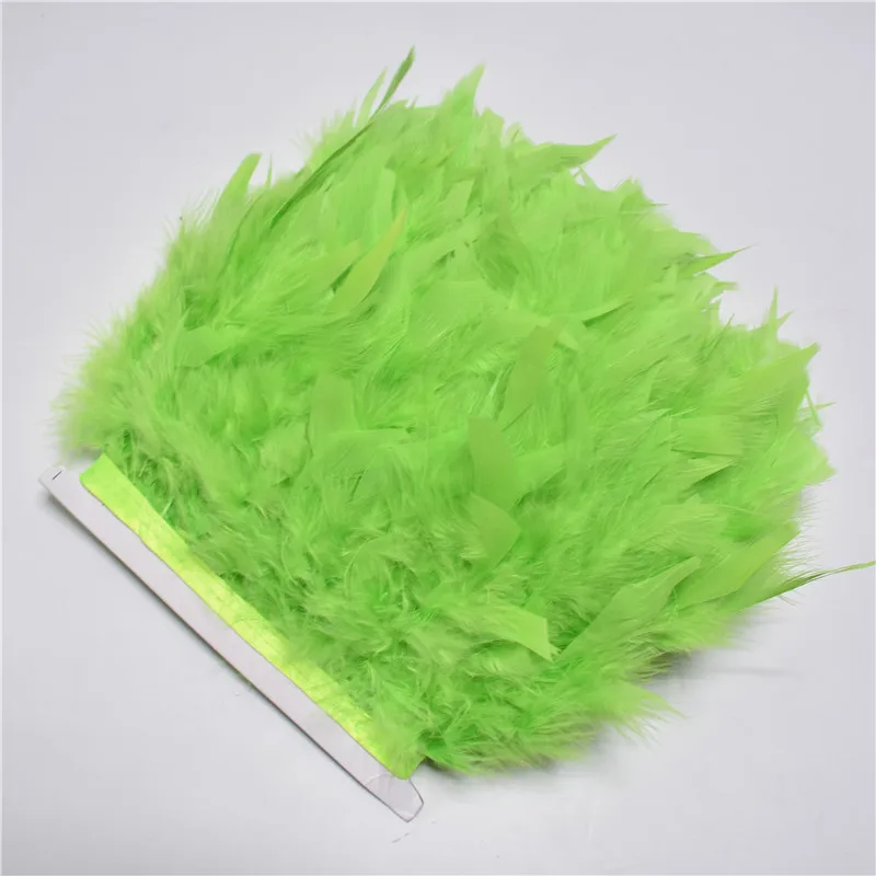 Apple Green 10 метров пушистые красивые перья индейки лента бахрома 4-6 дюймов турецкого Марабу отделка из перьев юбка платье отделка - Цвет: Apple Green